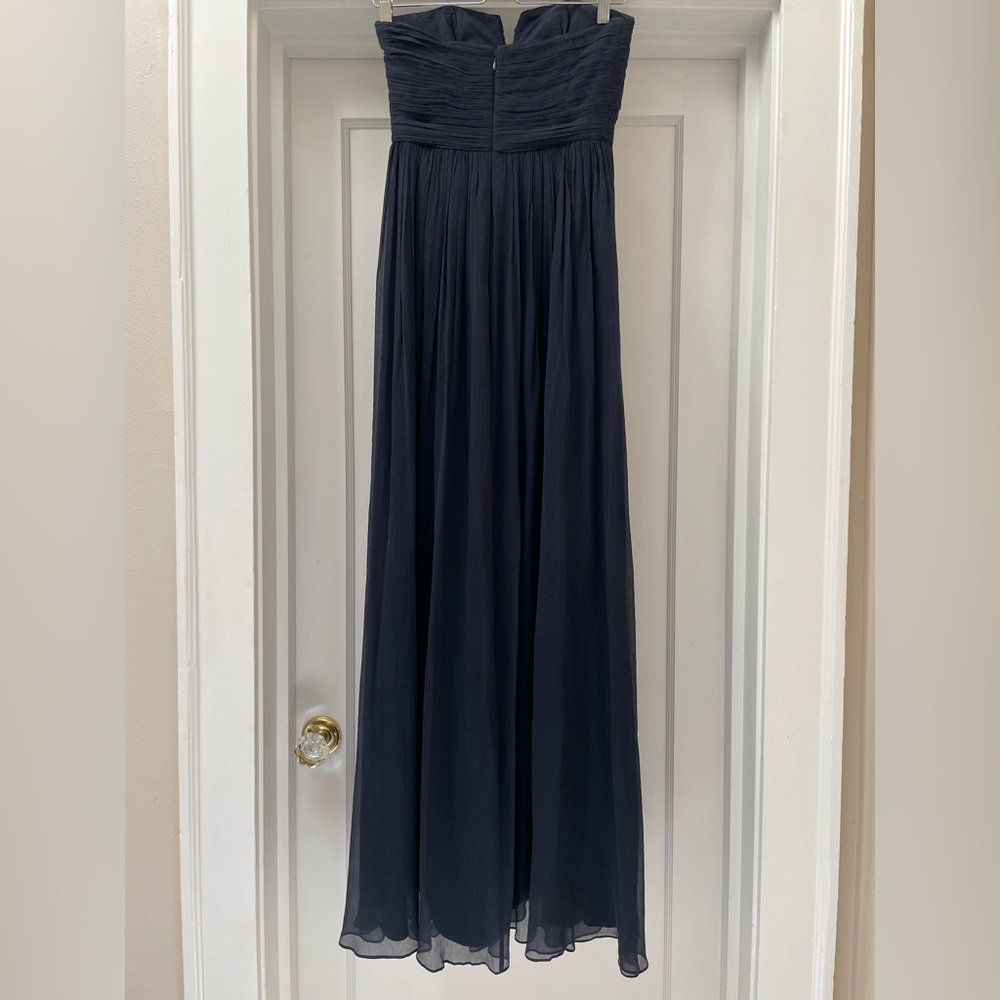 NWOT J Crew Nadia silk gown in navy blue, size 0 - Picture 3 of 6